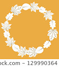 Vector autumn wreath frame with leaves 129990364