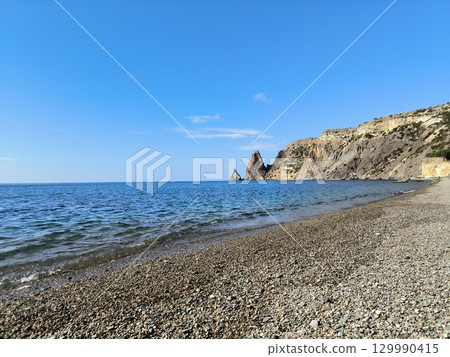 sea shore under clear sky 129990415
