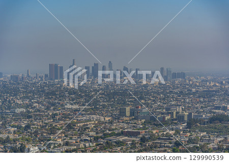 View of downtown Los Angeles from the Griffith Observatory, USA View of downtown Los Angeles from the Griffith Observatory, USA 129990539