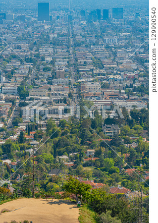 View of downtown Los Angeles from the Griffith Observatory, USA 129990540