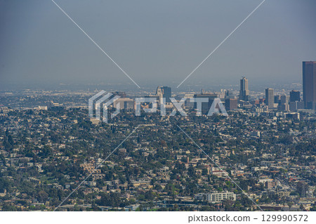 View of downtown Los Angeles from the Griffith Observatory, USA View of downtown Los Angeles from the Griffith Observatory, USA 129990572