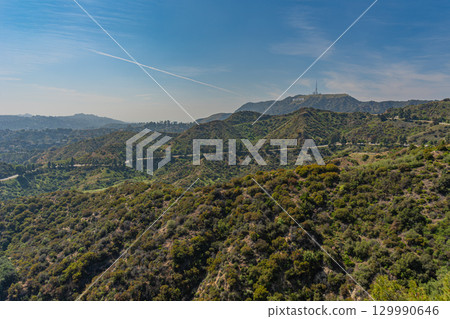 從美國格里菲斯天文台俯瞰洛杉磯好萊塢 129990646