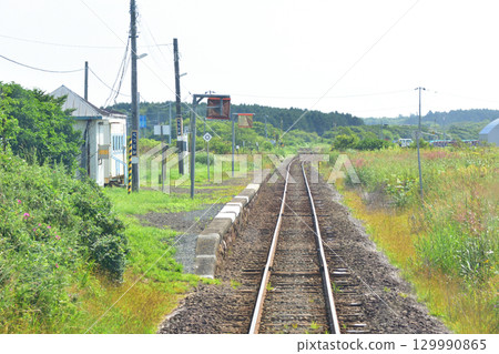 View from the train window on JR Hokkaido's Nemuro Main Line from Ochiishi Station to Attoko Station View from the train window on JR Hokkaido's Nemuro Main Line from Ochiishi Station to Attoko Station 129990865