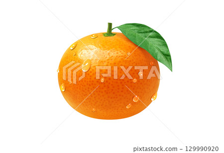 Mandarin orange illustration realistic mandarin orange 129990920