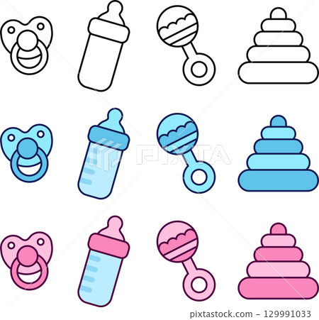 Baby items illustration set 129991033