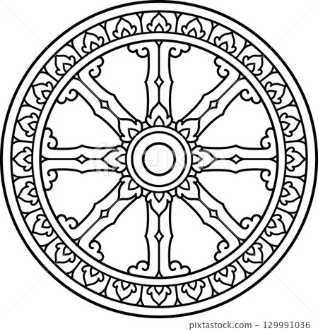Theravada Buddhism Dhamma Wheel 129991036