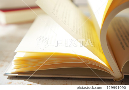 秋天是閱讀的季節。打開一本書（圖） 129991090