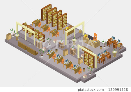 Isometric Warehouse 129991328