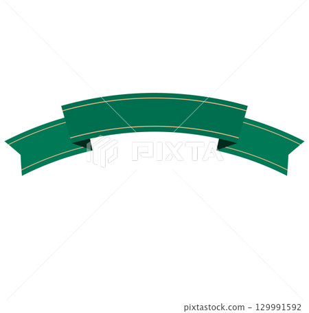 A simple and stylish illustration of a beautiful arch with a green ribbon A simple and stylish illustration of a beautiful arch with a green ribbon 129991592