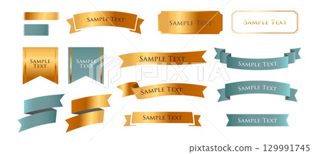 絲帶裝飾設計套裝和古董邊框和框架設計 絲帶裝飾設計套裝和古董邊框和框架設計 129991745