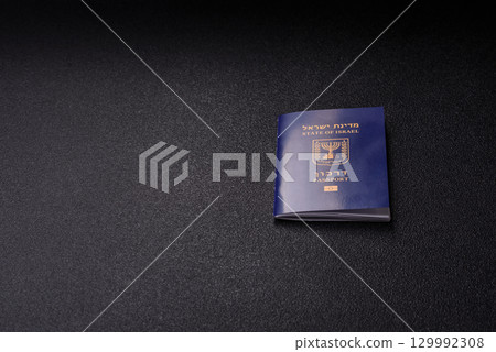 Israel passport for travelling, flying and doing business. Israeli document, id Israel passport for travelling, flying and doing business. Israeli document, id 129992308