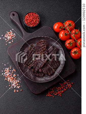 Snacks or jerky, beef slice meat dried, dehydrated. Beef snack 129992510