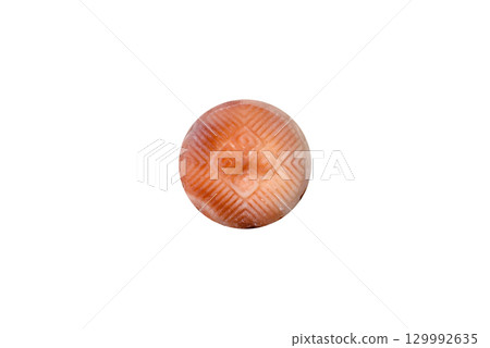 Chinese mooncake is an Asian sweet dessert. Asian mooncake as a background for your design 129992635