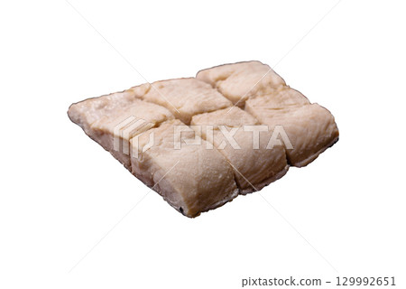 White fish fillets, seafood cooked with salt and spices. Fish fillets White fish fillets, seafood cooked with salt and spices. Fish fillets 129992651