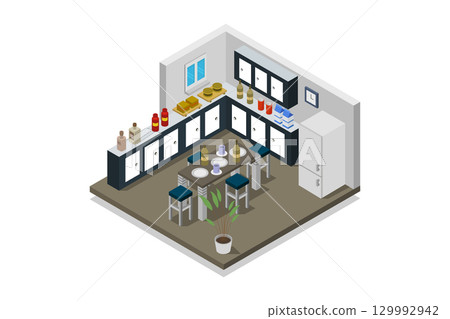 Isometric kitchen Isometric kitchen 129992942