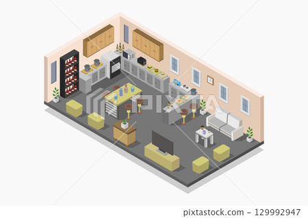 Isometric kitchen Isometric kitchen 129992947