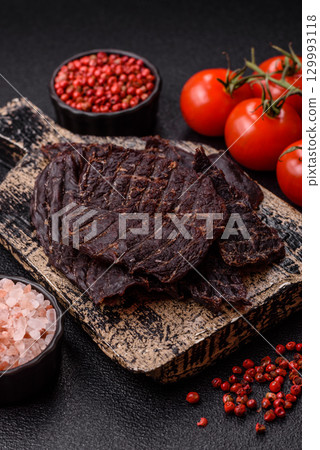 Snacks or jerky, beef slice meat dried, dehydrated. Beef snack 129993118