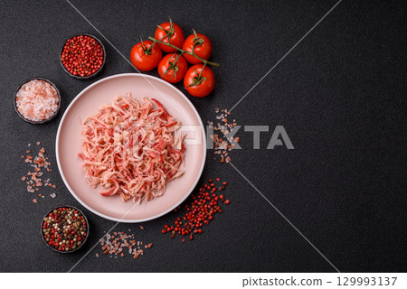 Food, dried squid in shavings or chopped as snacks or jerky. Snack dried squid for beer 129993137