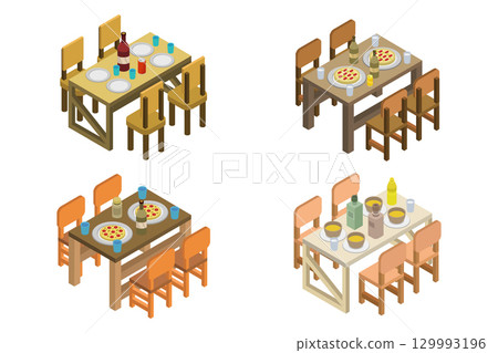 Isometric kitchen table 129993196