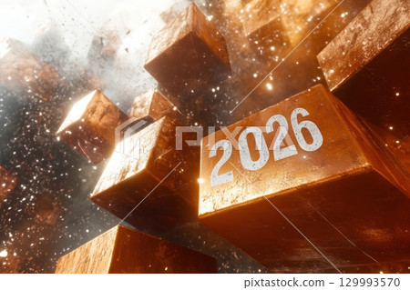 Digital artwork with the number 2026 Digital artwork with the number 2026 129993570