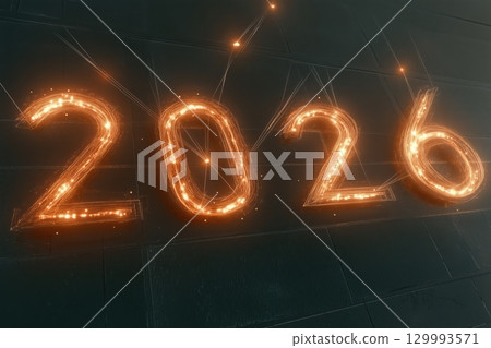 Digital artwork with the number 2026 129993571