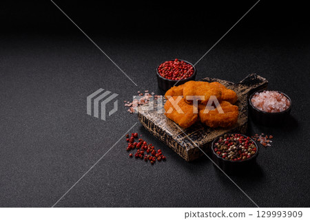 Chicken nuggets in breading, takeaway food, junk food 129993909