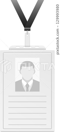 Image displays an employee identification badge with a lanyard for access control at the office. Image displays an employee identification badge with a lanyard for access control at the office. 129993980