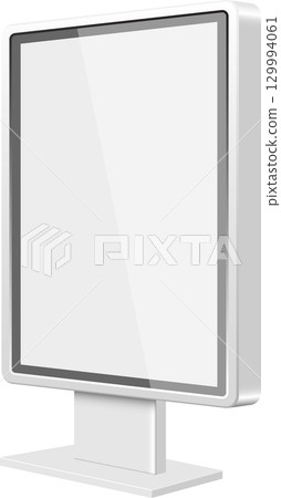 Clean white billboard mock-up, ideal for showcasing advertisement designs with its modern design. Clean white billboard mock-up, ideal for showcasing advertisement designs with its modern design. 129994061