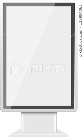 A blank, modern advertising billboard stands ready for content, offering a clean, bright display space. A blank, modern advertising billboard stands ready for content, offering a clean, bright display space. 129994063