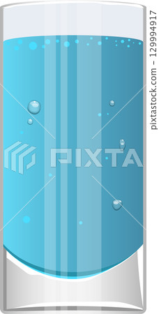Refreshing tall glass of pristine blue liquid with ascending bubbles, ready to hydrate and quench. Refreshing tall glass of pristine blue liquid with ascending bubbles, ready to hydrate and quench. 129994917