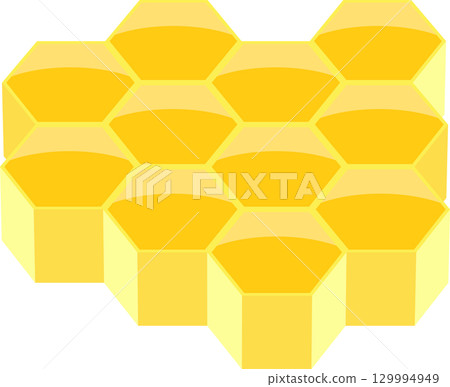 Illustration of a honeycomb cell structure, showcasing repeating hexagonal shapes and bright colors Illustration of a honeycomb cell structure, showcasing repeating hexagonal shapes and bright colors 129994949