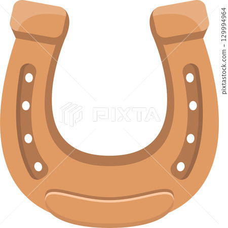 A light brown horseshoe is isolated on a black background, symbolizing luck and equestrianism. A light brown horseshoe is isolated on a black background, symbolizing luck and equestrianism. 129994964