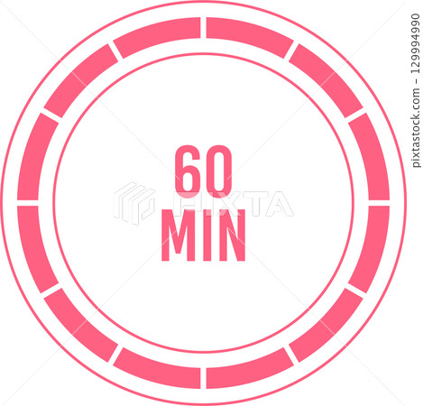 Digital timer showcasing a 60-minute duration with segmented circular progress indicator. 87 chars 129994990