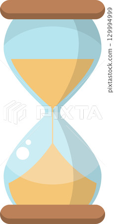 Classic hourglass timer with falling sand, illustrating the passage of time or a deadline. 129994999