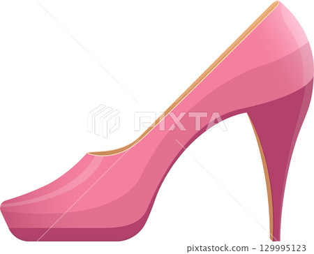 Elegant pink high heel shoe with a glossy finish, perfect for formal events and fashion statements. Elegant pink high heel shoe with a glossy finish, perfect for formal events and fashion statements. 129995123