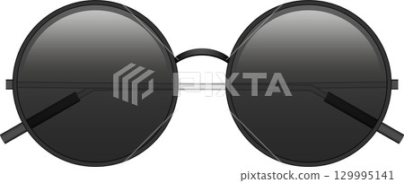 Stylish round-framed sunglasses with dark lenses, offering a vintage-inspired aesthetic. Stylish round-framed sunglasses with dark lenses, offering a vintage-inspired aesthetic. 129995141