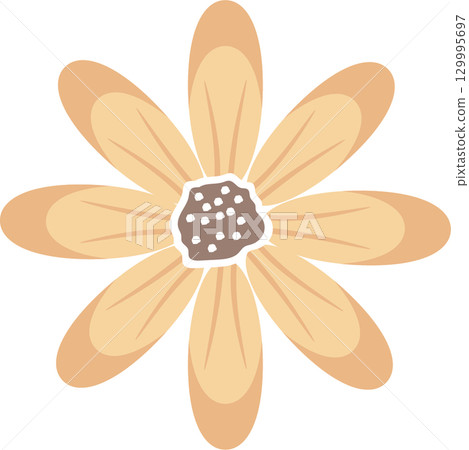 Isolated illustration of a beige flower with a brown center. Perfect for floral designs Isolated illustration of a beige flower with a brown center. Perfect for floral designs 129995697