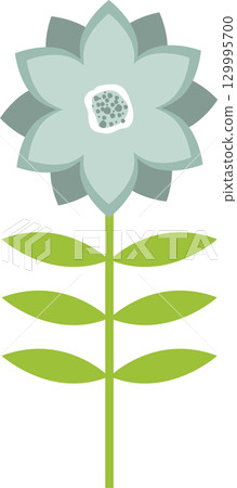 Vector style flower art with green stem and petals. Soft, muted palette. Isolated flower. Vector style flower art with green stem and petals. Soft, muted palette. Isolated flower. 129995700