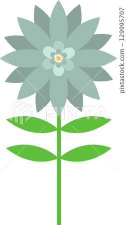 Abstract floral design featuring layered petals in muted tones, set against a stark black background. 129995707
