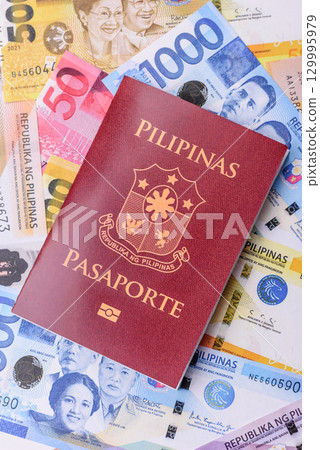 Philippines passport for travelling, flying and doing business. Philippines document Philippines passport for travelling, flying and doing business. Philippines document 129995979