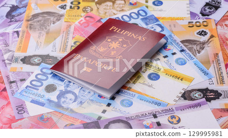 Philippines passport for travelling, flying and doing business. Philippines document Philippines passport for travelling, flying and doing business. Philippines document 129995981