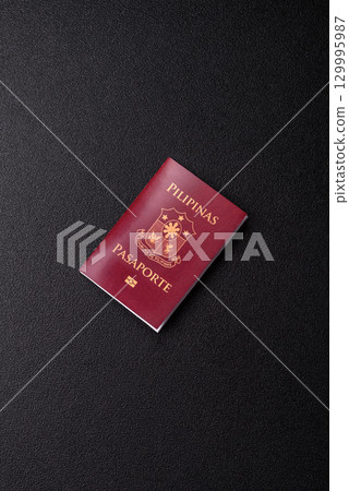 Philippines passport for travelling, flying and doing business. Philippines document Philippines passport for travelling, flying and doing business. Philippines document 129995987