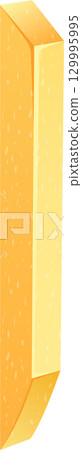 Cartoon block of cheese with a unique design, featuring two distinct shades of yellow color. Cartoon block of cheese with a unique design, featuring two distinct shades of yellow color. 129995995
