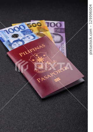 Philippines passport for travelling, flying and doing business. Philippines document 129996004