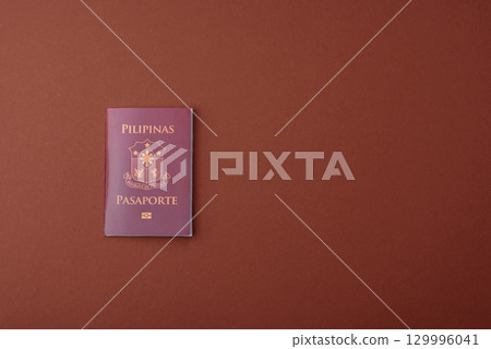 Philippines passport for travelling, flying and doing business. Philippines document 129996041
