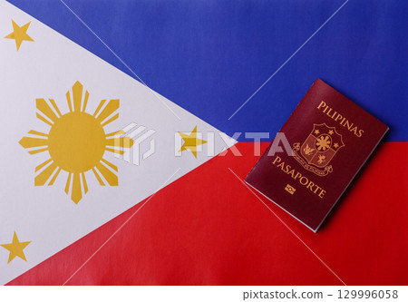 Philippines passport for travelling, flying and doing business. Philippines document Philippines passport for travelling, flying and doing business. Philippines document 129996058