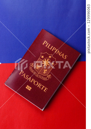 Philippines passport for travelling, flying and doing business. Philippines document 129996063