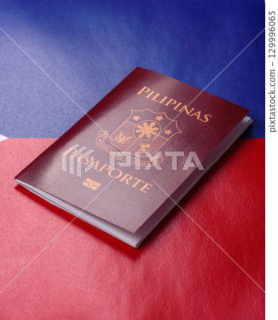 Philippines passport for travelling, flying and doing business. Philippines document 129996065