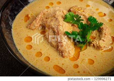 Satsivi, chicken in walnut sauce Baghe , cold dish, Georgian cuisine, homemade, no people, Satsivi, chicken in walnut sauce Baghe , cold dish, Georgian cuisine, homemade, no people, 129996271