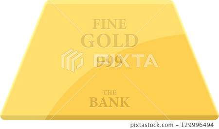 A shiny gold bar reflects light, with ?Fine Gold 999? and a generic ?The Bank? stamp. A shiny gold bar reflects light, with ?Fine Gold 999? and a generic ?The Bank? stamp. 129996494